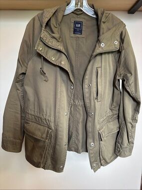 GAP Olive Green Hooded Utility Jacket